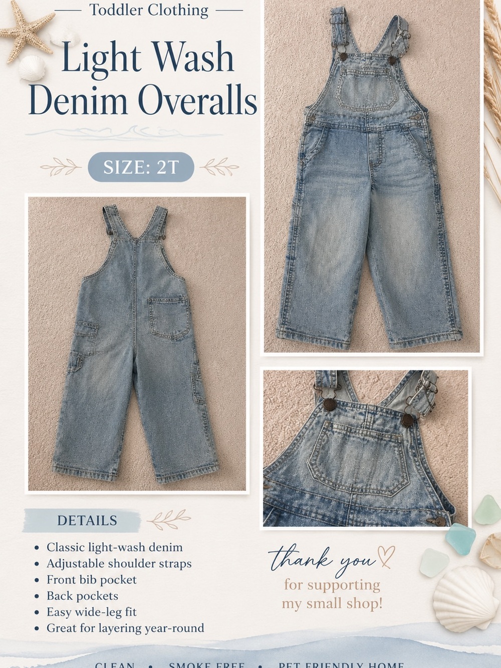 OshKosh B'gosh Light Wash Denim Overalls - Blue